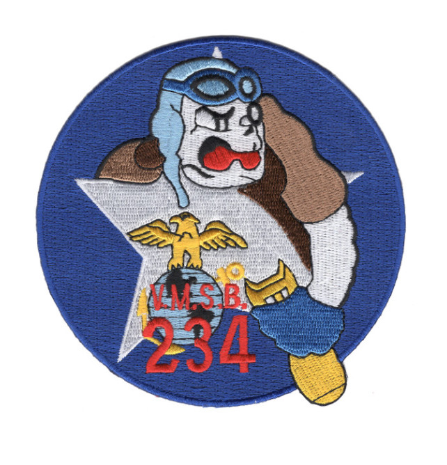 4.37" VMSB-234 SCOUT BOMBER SQUADRON MARINE CORPS EMBROIDERED PATCH