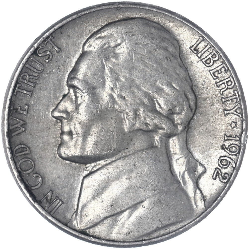 1962 D Jefferson Nickel Extra Fine XF