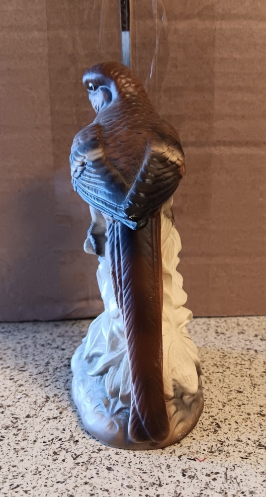 Vintage Brown Ceramic Parrot Figurine