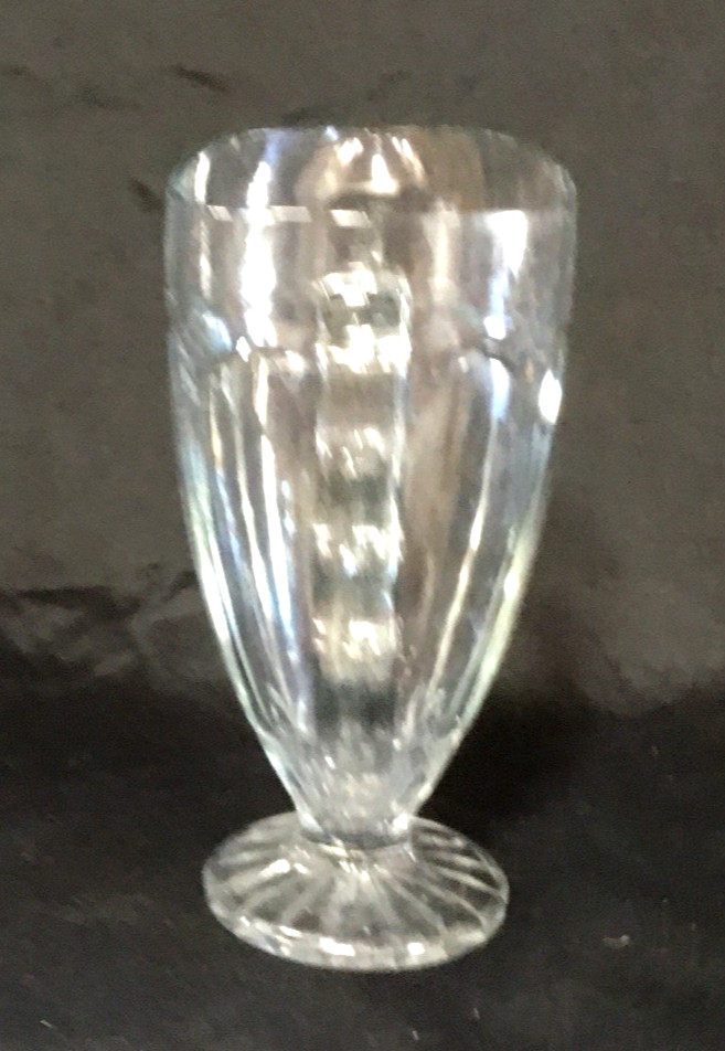 Vintage Pressed Glass Pitcher Footed Starburst Base 9” Tall