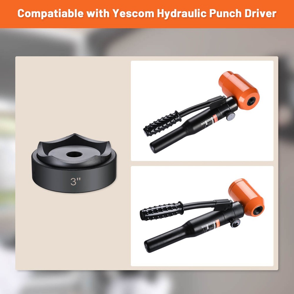 Yescom 3" Hydraulic Knockout Punch Die for Hole Punch Driver 3/4"-16UN Thread