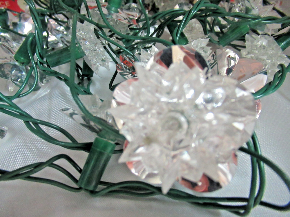 Vintage Christmas Tinsel String Lights in box 30 Blinks Noel