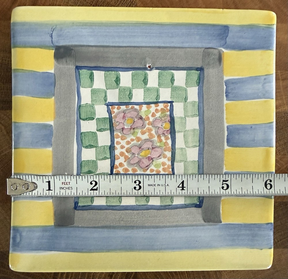 Vintage 1997 MacKenzie Childs 6x6 Myrtle Pattern Ceramic Tile