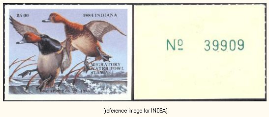 D2K Indiana Duck Stamp 1984 $5.00 gothic ser#