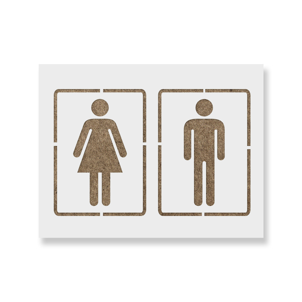 Bathroom Sign Stencil - Durable & Reusable Mylar Stencils