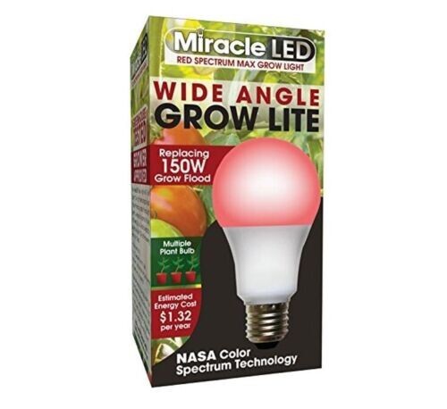 NEW! Miracle LED 6FT Single Socket Red Indoor Grow String Light Bulb Combo Set