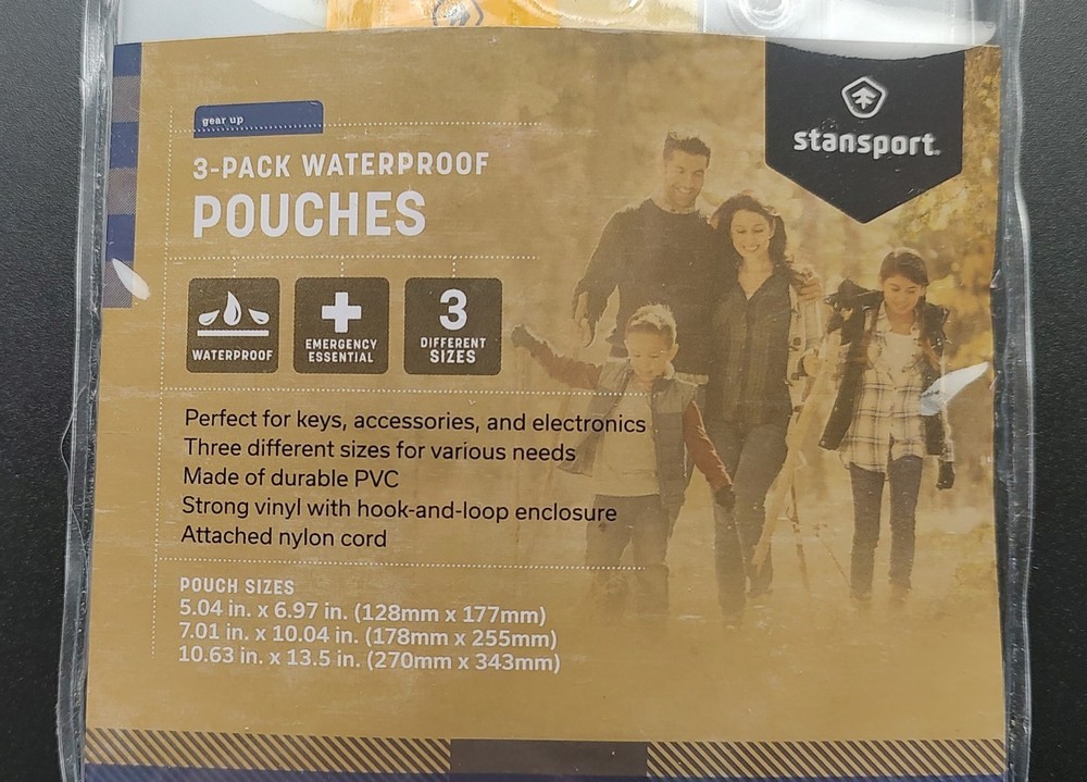 Stansport 3-Pack Waterproof Pouches