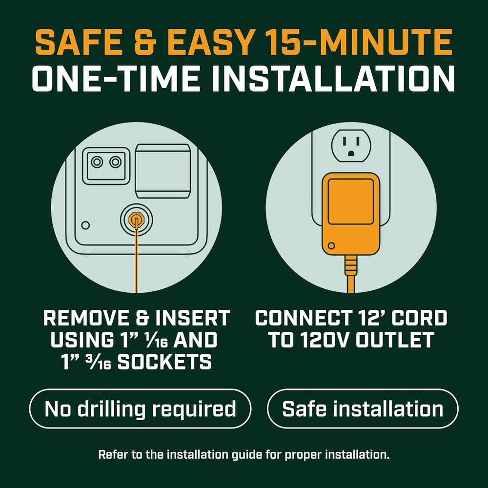 RV Anode Rod for Hot Water Heater, Suburban 120V (plugged in outlet)