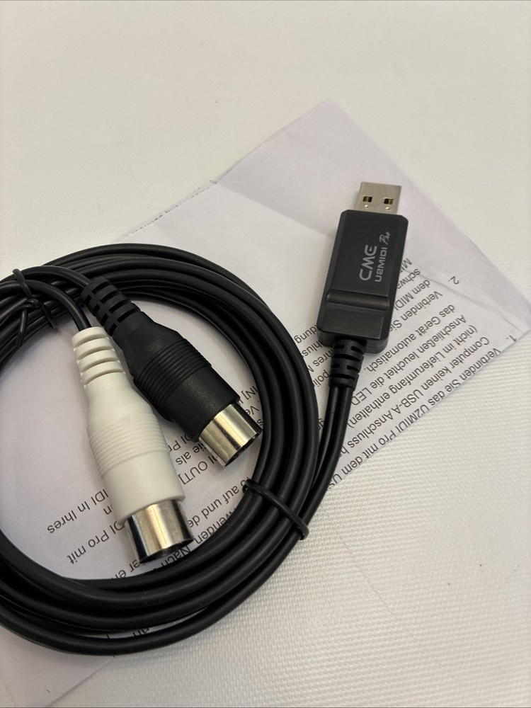 USB MIDI Cable 6.5ft - High-Speed Plug Play Interface for Instruments