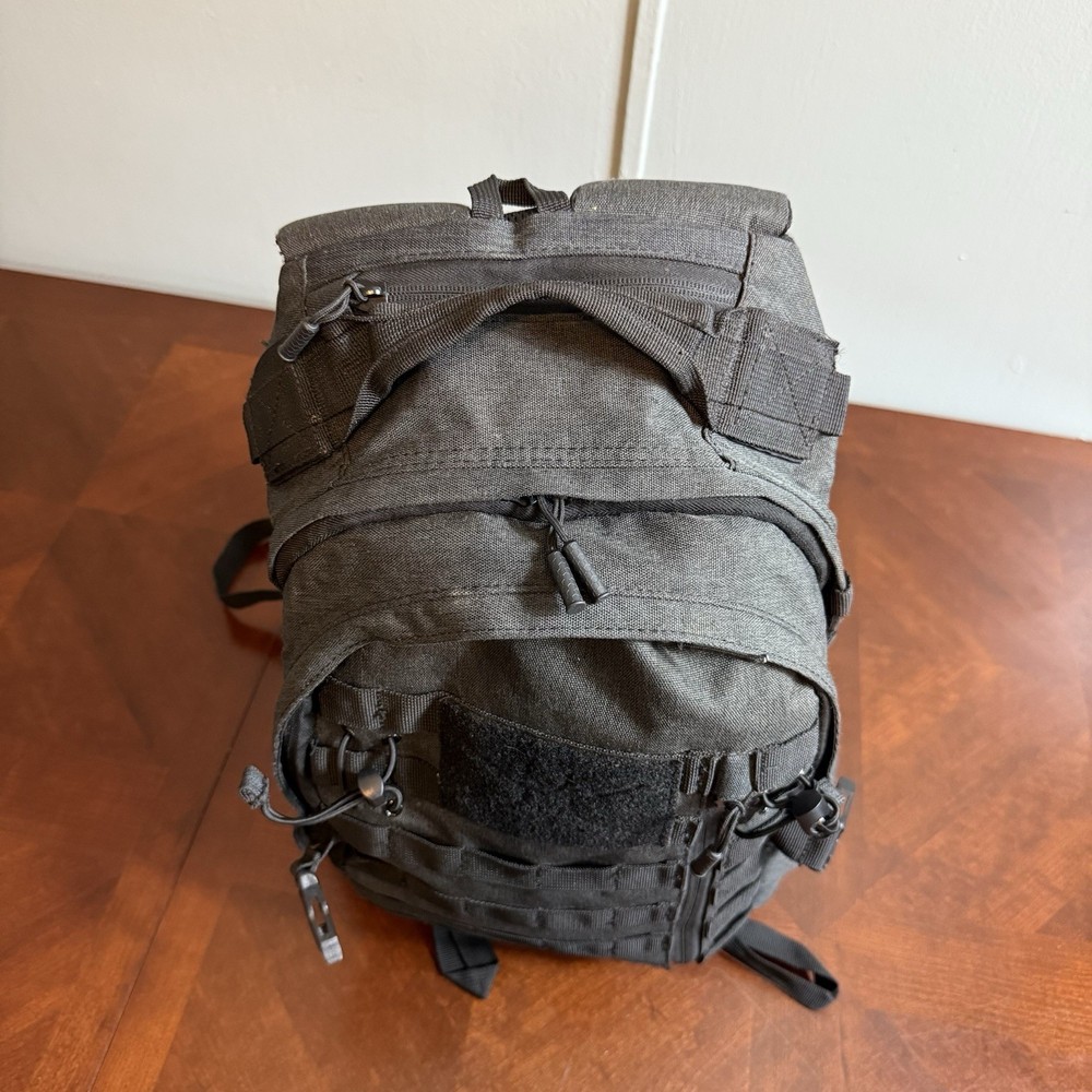 Samurai Tactical Black Backpack MOLLE System Military Style Utility Pack