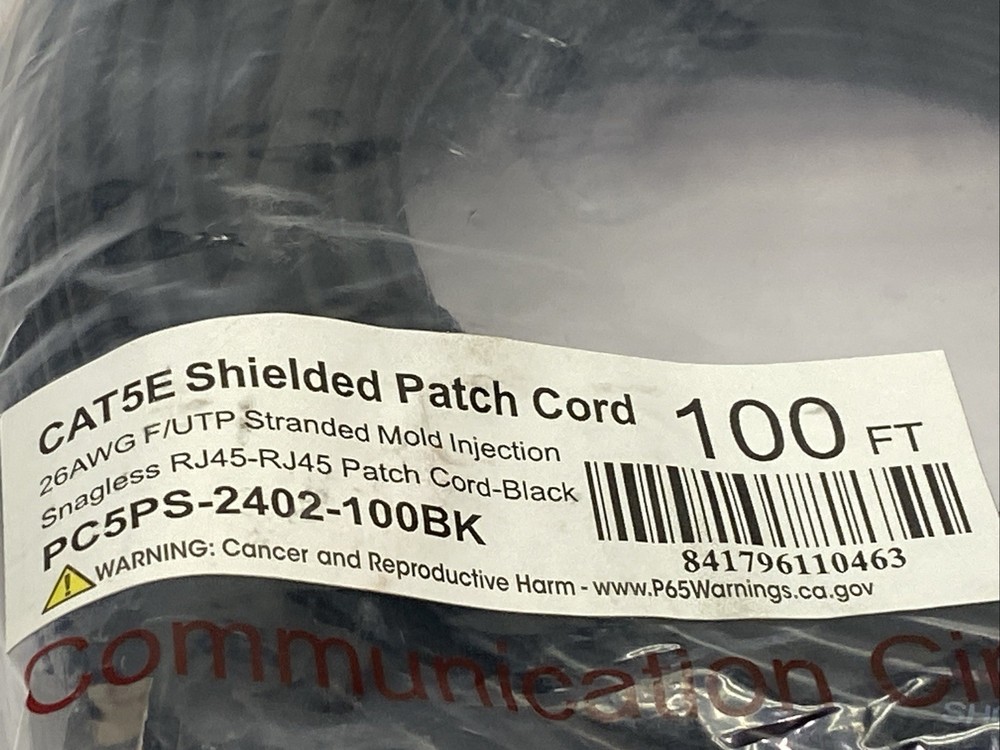 PC5PS-2402-100BK CAT5E Shielded Patch Cord 100ft