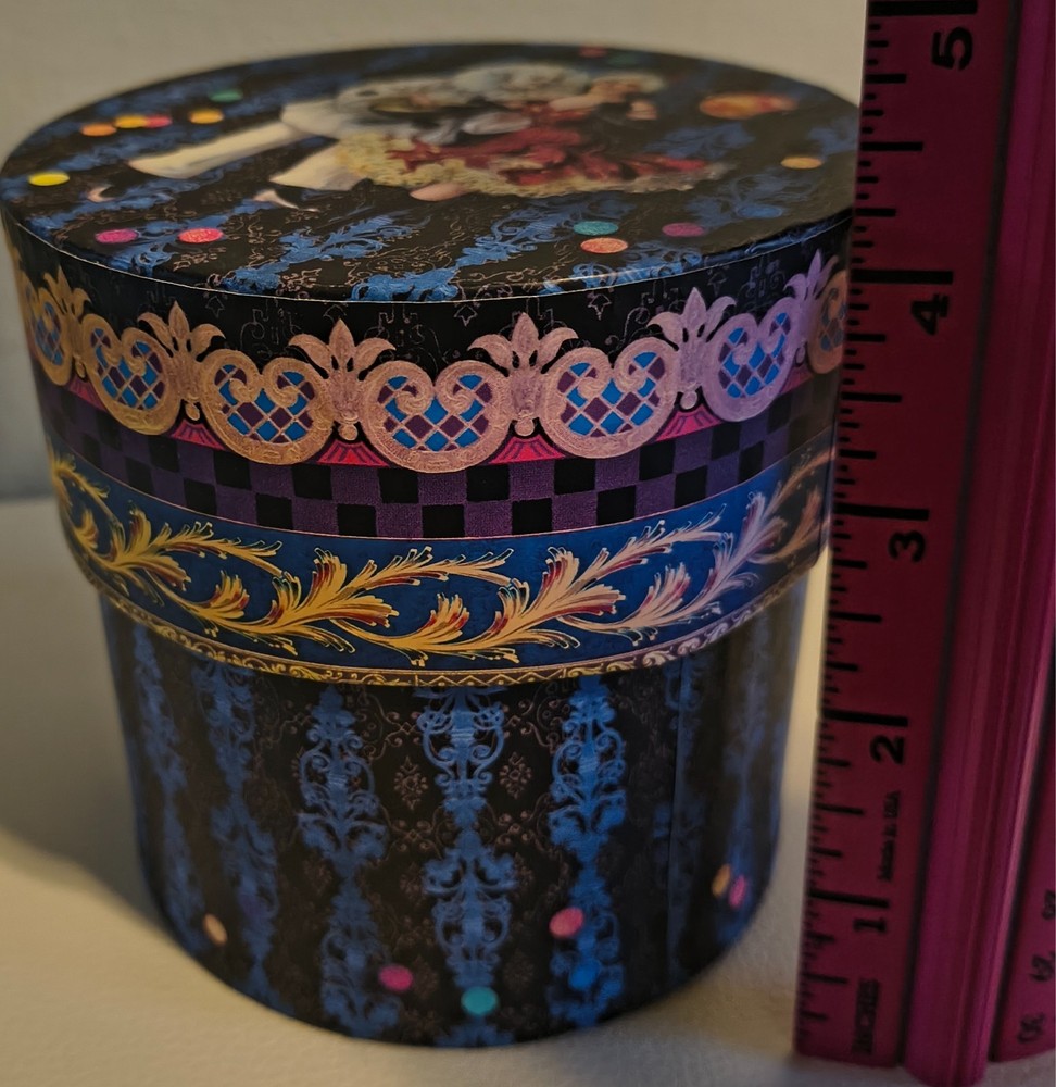 Punch Studio Harlequin trinket storage box round