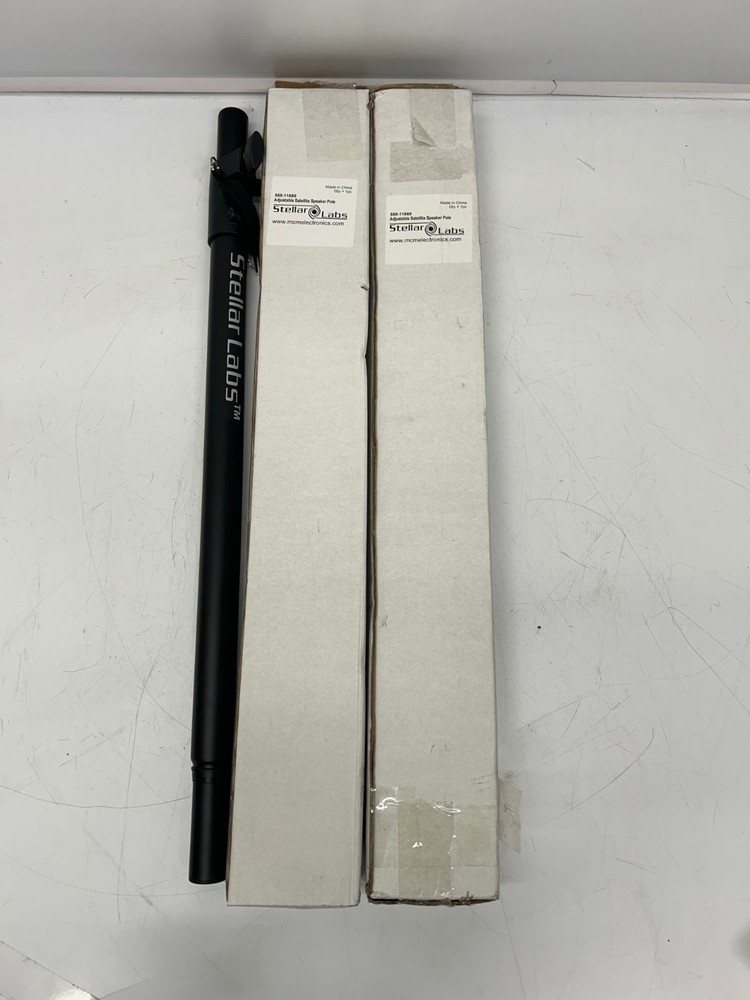 2 Stellar Labs 555-11660 Adjustable Satellite Speaker Pole Stands