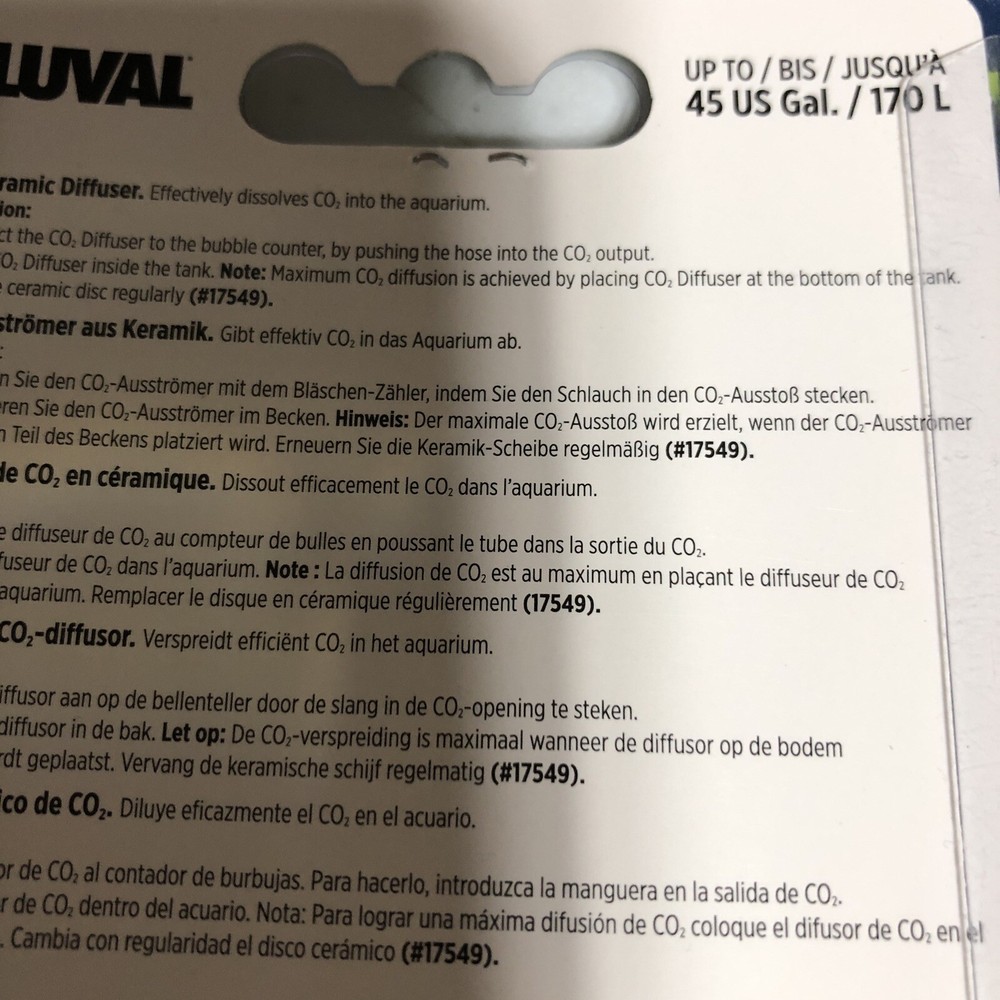 Fluval CO2 Ceramic Diffuser Disc for Planted Tanks +-2-- CO2 Bubble Counters
