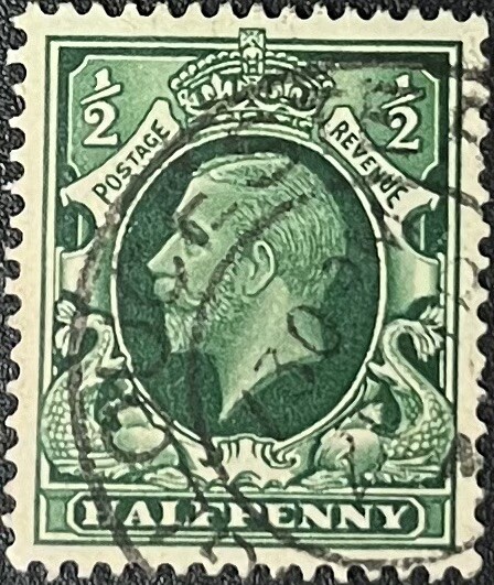 GB 1934 ½d GREEN INTERMEDIATE FORMAT Half Penny Stamp