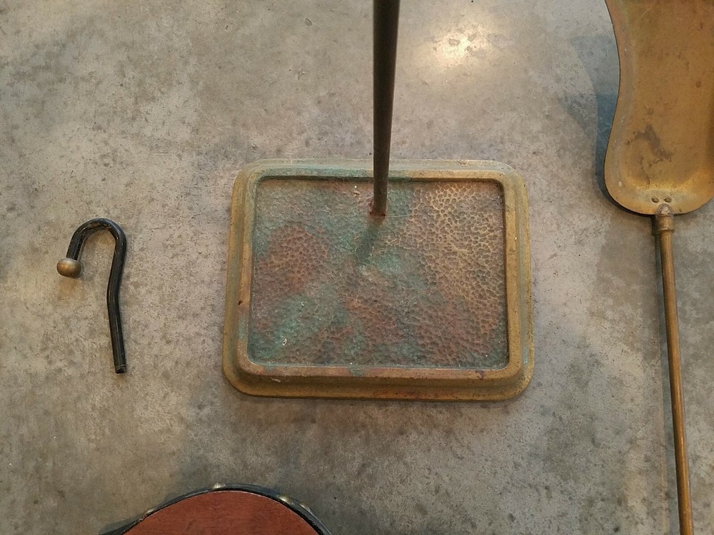 Solid brass quality antique Fireplace Poker Set With Spade Clamp Bellow Stand