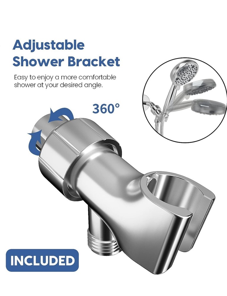 Vantency Shower Head with Handheld Chrome, 8 Functions Handheld Shower Head,5-in