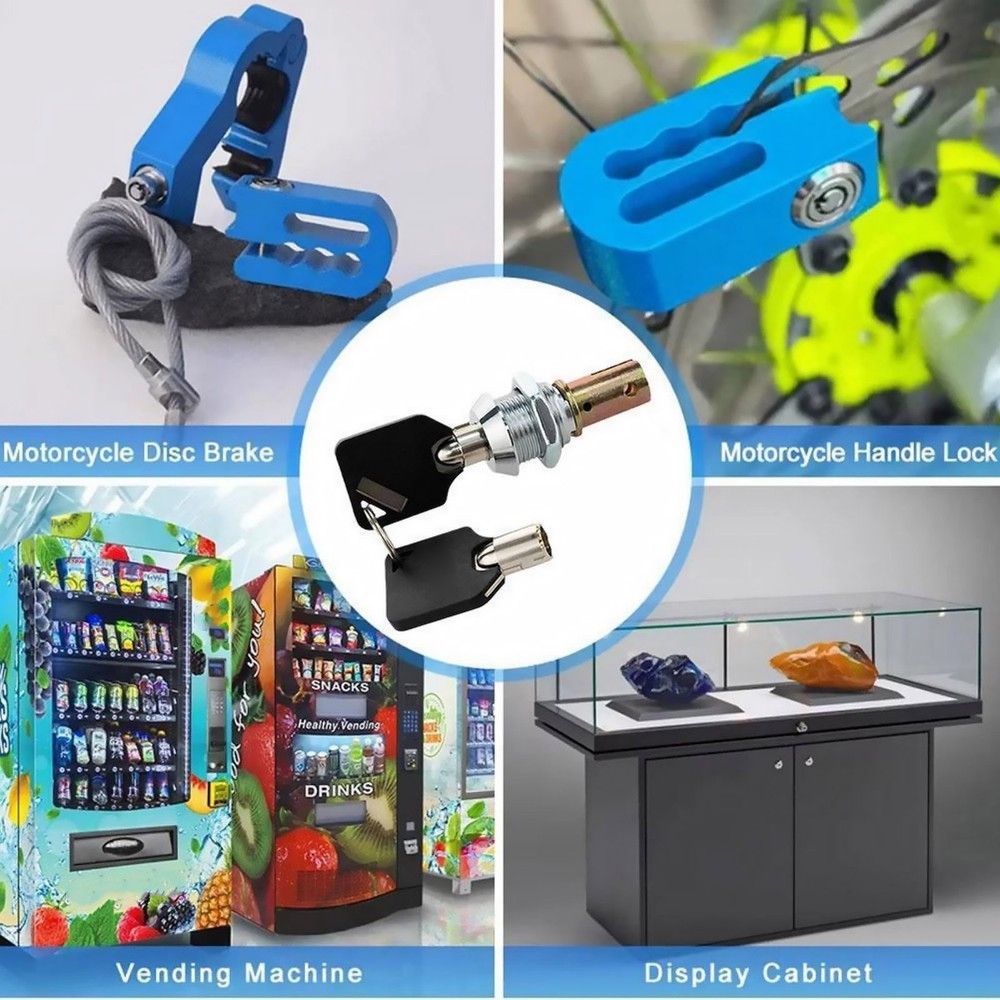 Tool Box Lock with Keys Replacement Cylinder For Tool Storage Cabinets Drawers