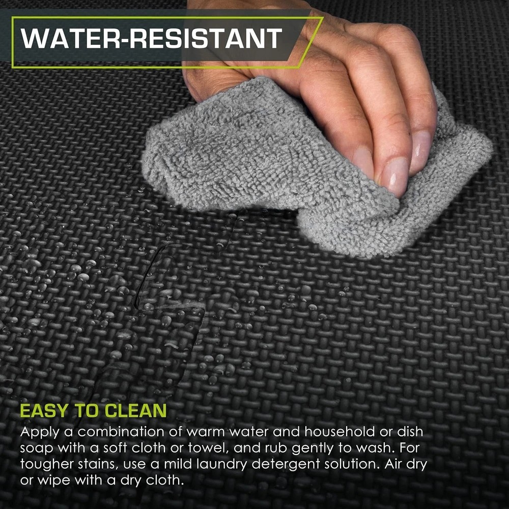 Portable Interlocking Exercise Mats - 3/4 Inch Thick & Water-Resistant Design
