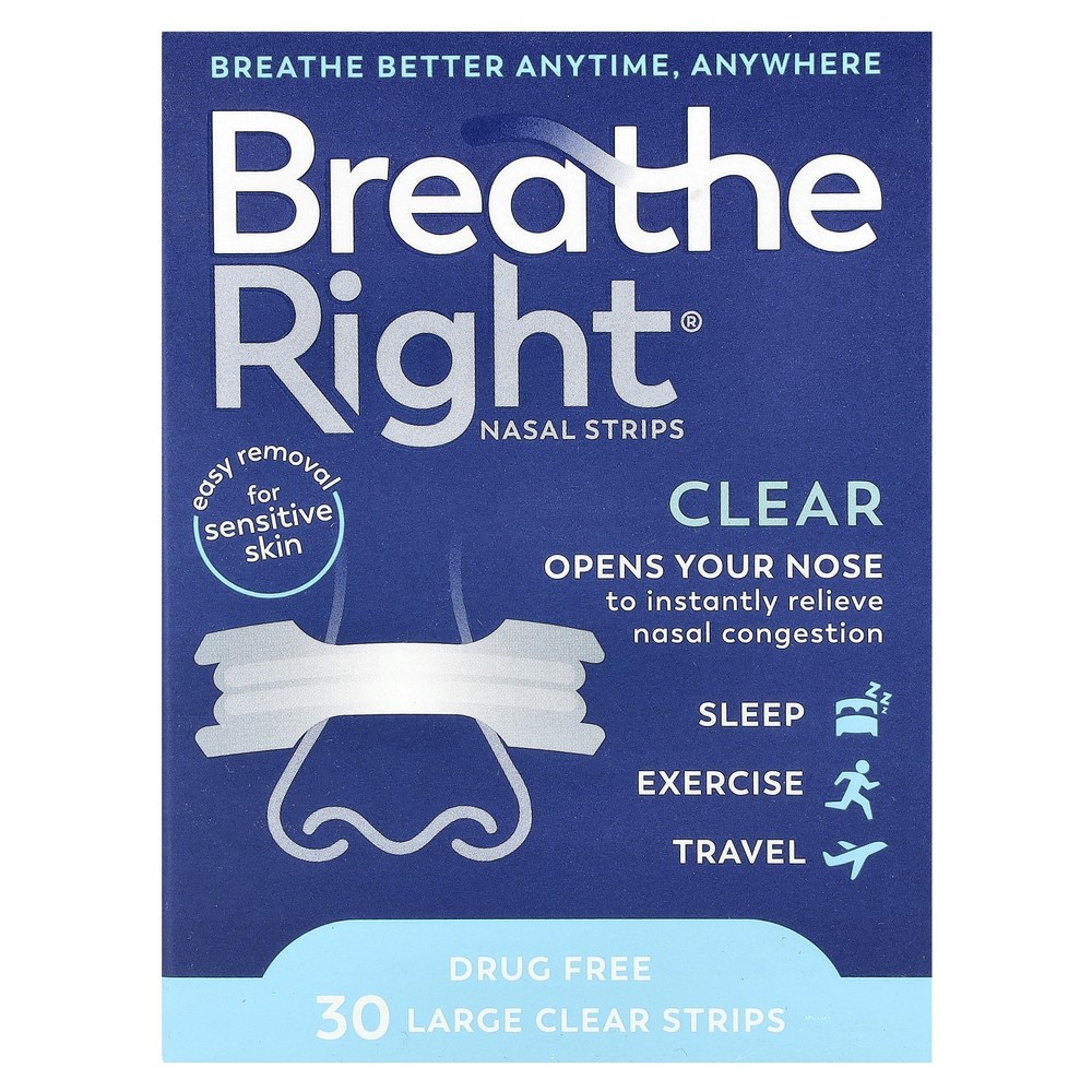 Nasal Strips, Large, 30 Clear Strips