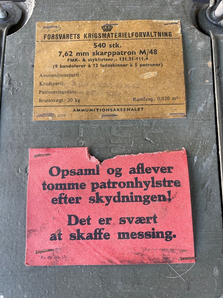 Vintage Danish Ammo Wood Box