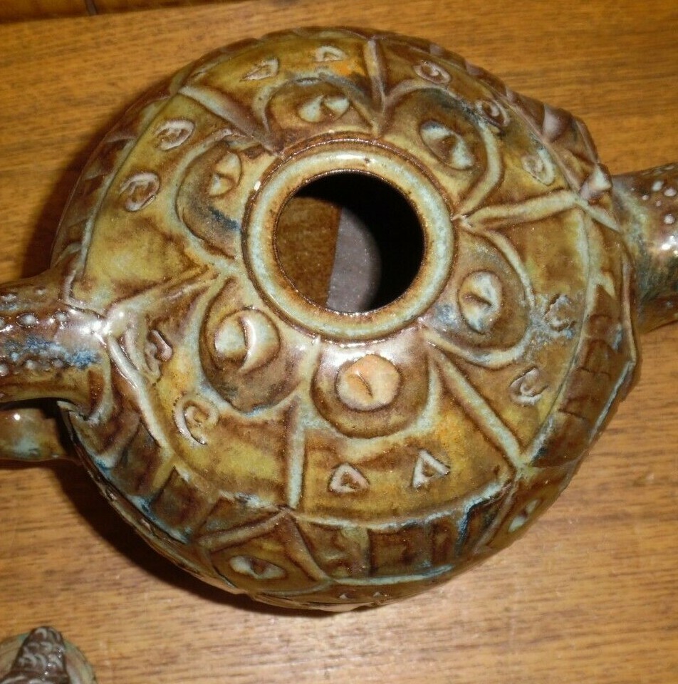 Decorative Studio Art Pottery Turtle Teapot