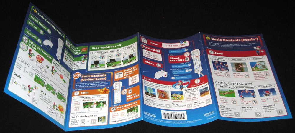 Super Mario Galaxy 2 - "Basic Controls" Insert Only (Nintendo Wii)