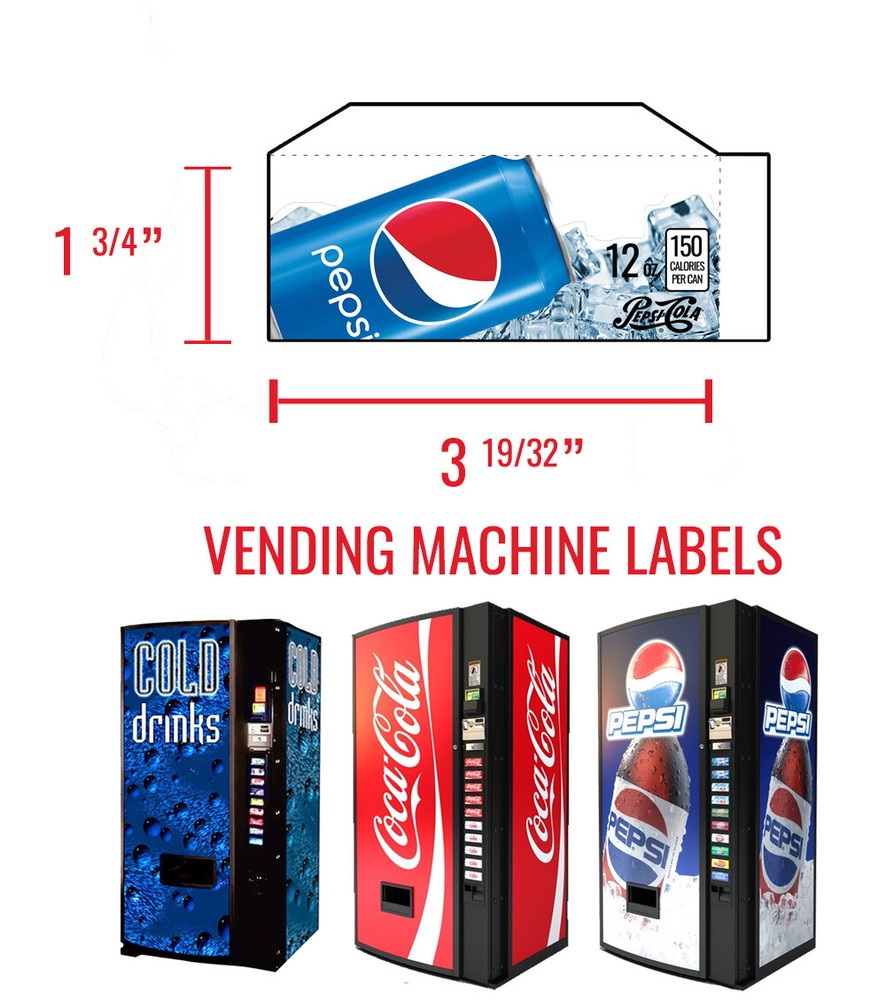 (12) Vending Machine Vend Labels - Flavor Strips - VARIETY PACK