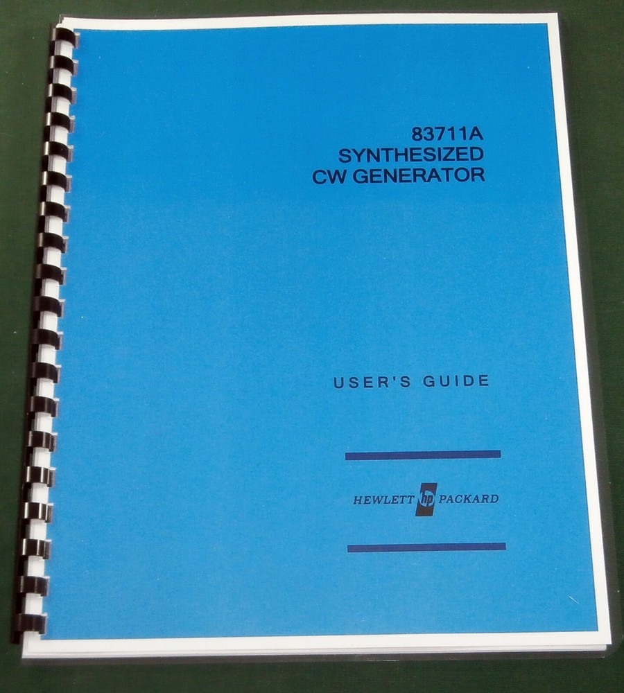 HP 83711A User's Guide: Comb Bound & Protective Covers