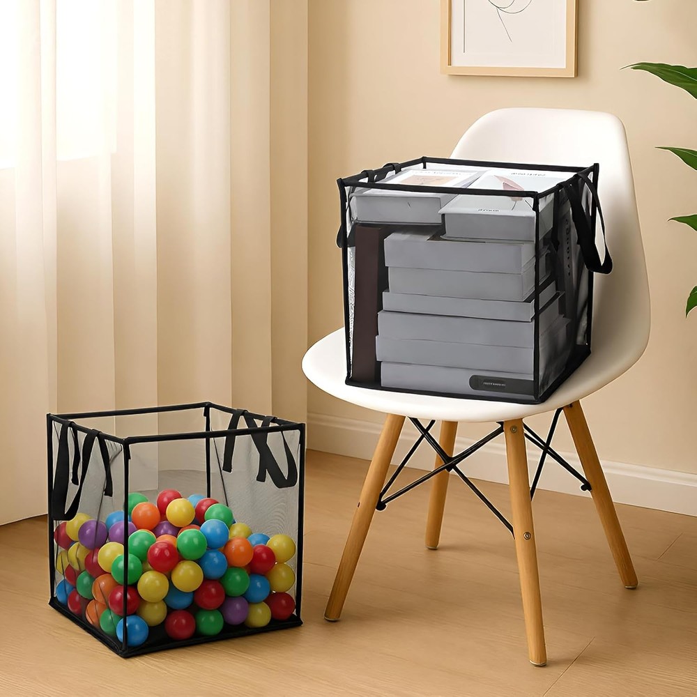 6 Pack Popup Laundry Hamper Collapsible Mesh Laundry Baskets with Handles, Porta