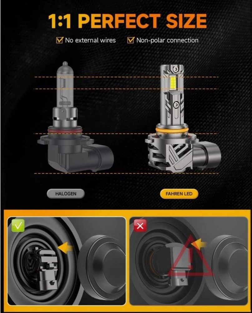 Termitor 9005 & 9006 Led Lights 4 Bulb Pack