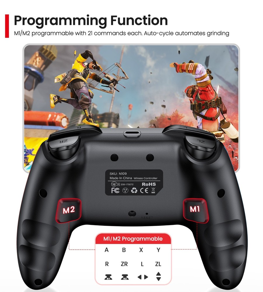 Wireless Pro Switch 2 Controller for Switch 2/Switch/Lite/OLED/Android/iOS/PC