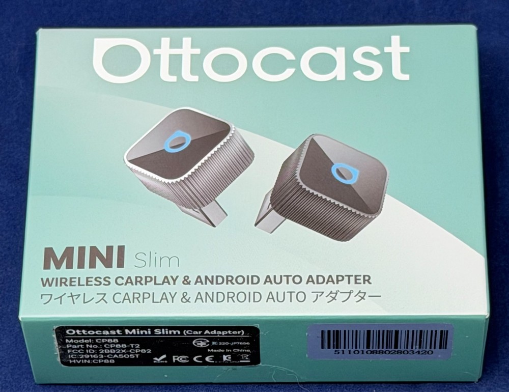 Ottocast Mini-Slim Wireless Carplay Auto Adapter USB C