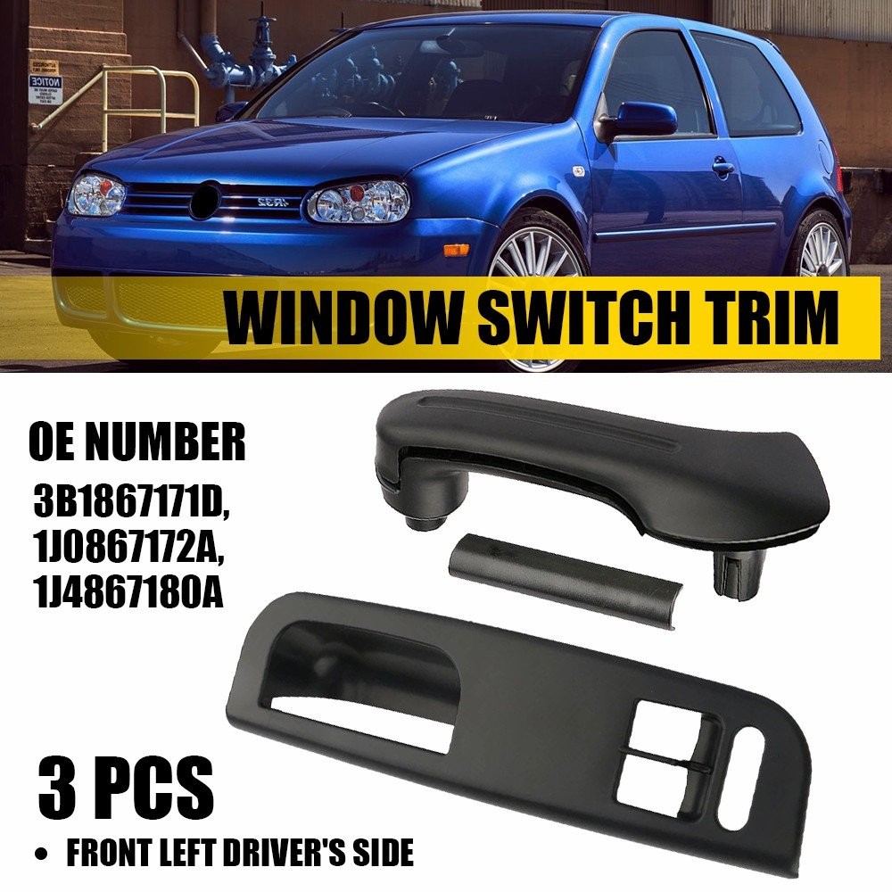 Inner Door Grab Handle Trim Window Switch Panel Bezel For VW Golf MK4 2Door EXXI