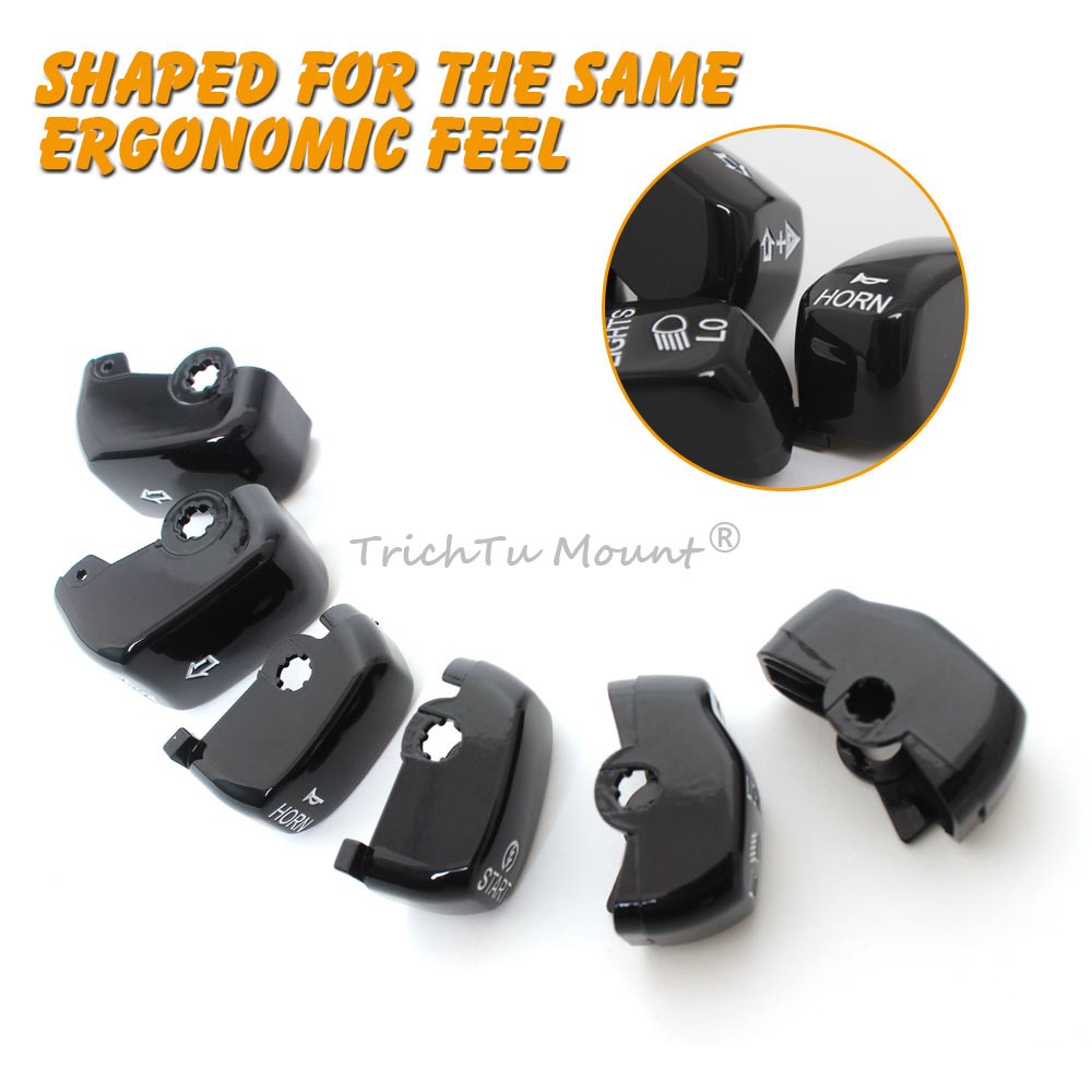 Motorcycle Black Hand Control Switch Housing Button Cap for Harley Sportster 883