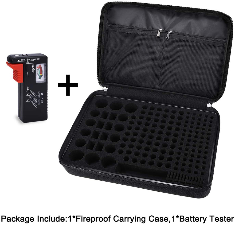 Battery Organizer Storage Case Fireproof Explosionproof Carry Container Bag Box