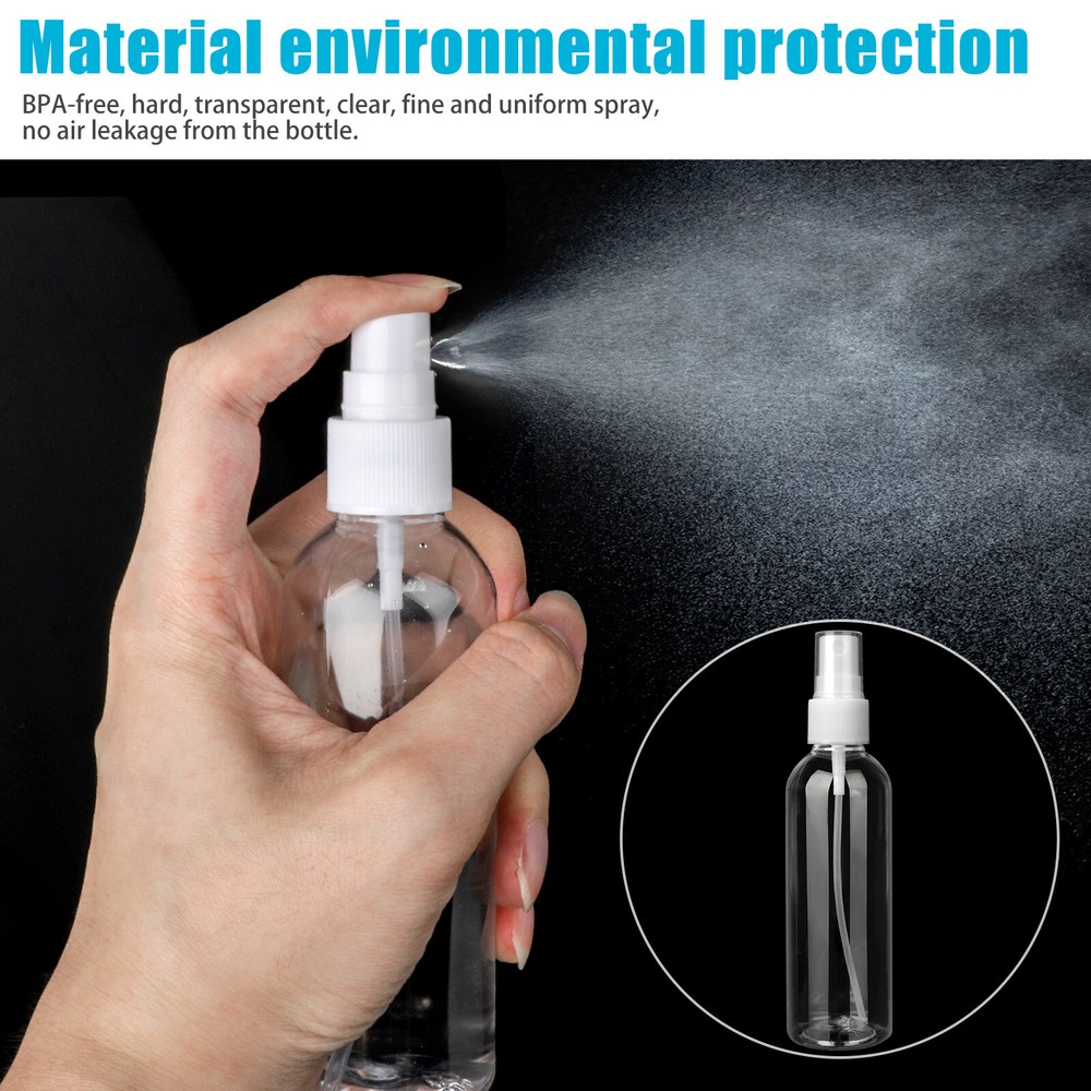 5PCS 30ml/60ml Travel Spray Bottle Plastic Transparent Perfume Empty Atomizer