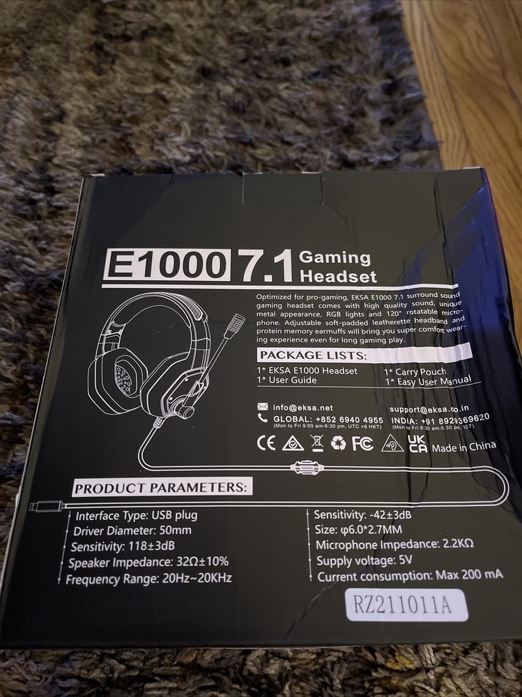 Eksa E1000 USB gaming headset new damaged box