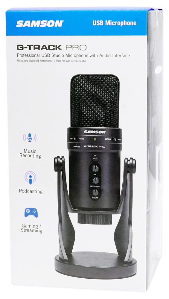 SAMSON G-Track Pro USB Recording Microphone Mic+Audio Interface+Pop Filter