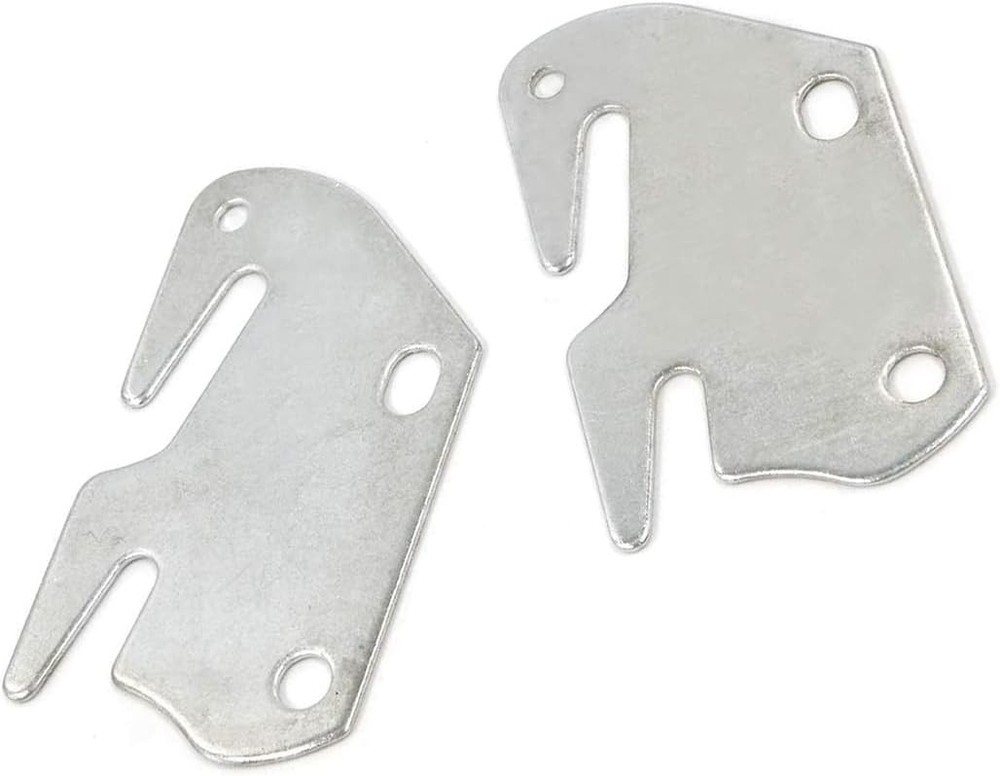 ZYAMY 4pcs Universal Wood Bed Rail Hook Plates, Frame Bracket Silver