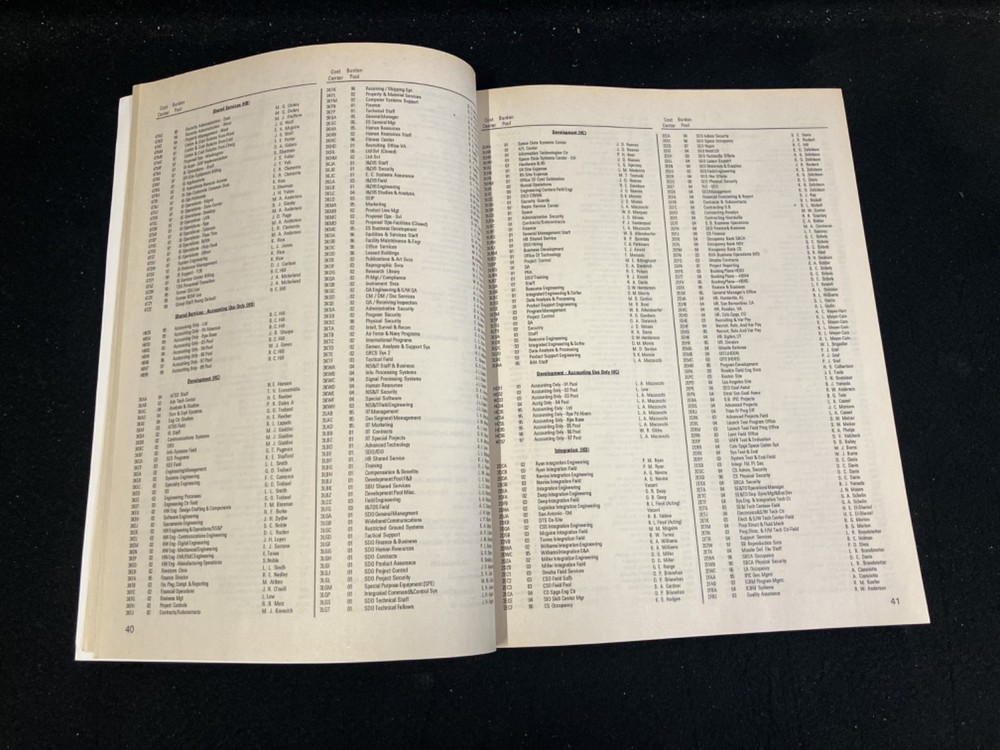 TRW TELEPHONE DIRECTORY, JUNE 2000, AEROSPACE & INFORMATION SYSTEMS