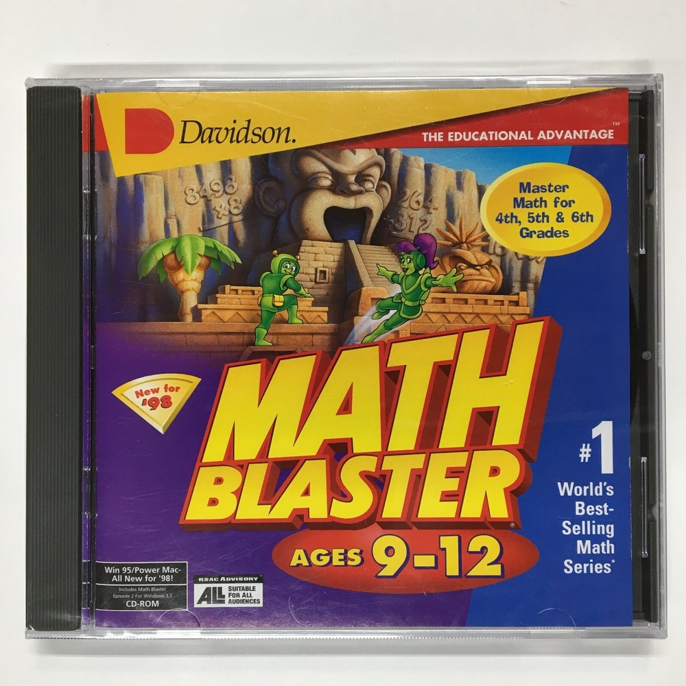 Math Blaster Ages 9-12 (PC CD, Davidson) Windows 95