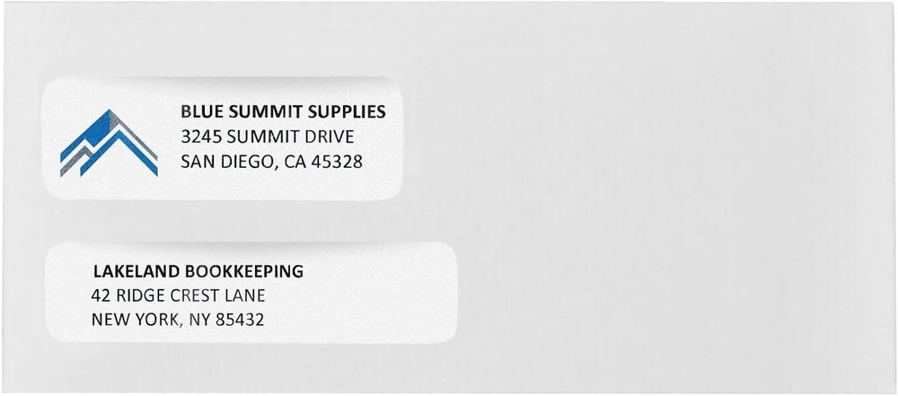500 No. 9 Flip and Seal Double Window Security Envelopes - Designed for