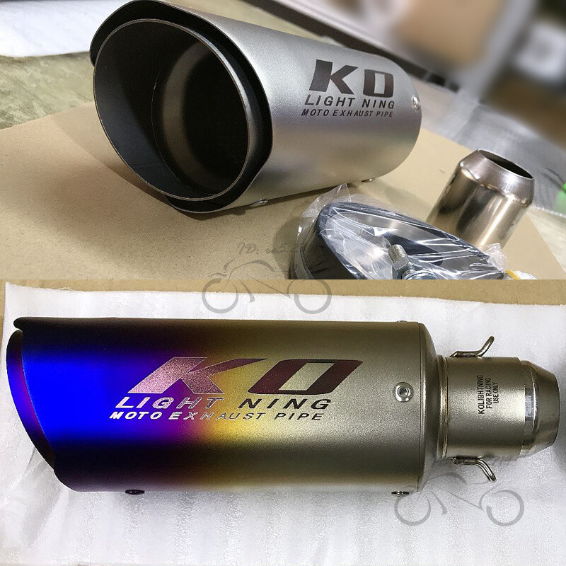Universal Exhaust Pipe Slip on 51mm Muffler Tips Black 250mm Modified System