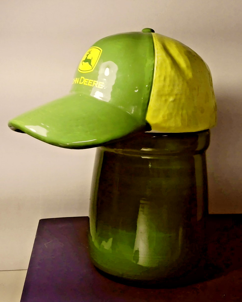 John Deere Baseball Cap Cookie Jar RARE
