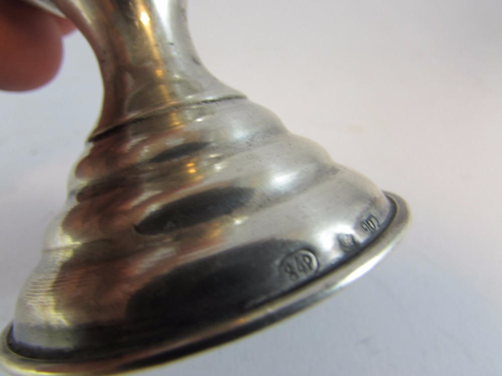 VINTAGE 84 SILVER KIDDUSH FOOTED CUP ENGRAVED JUDAICA - 44 gr.