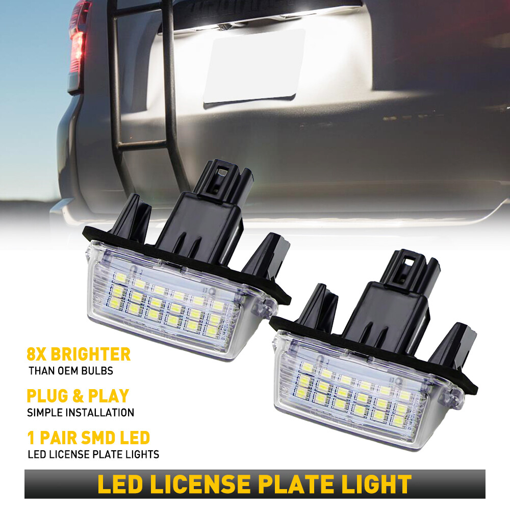LED White License Plate Lights For 14 2015 2016 2017 2018 2019 Toyota Highlander