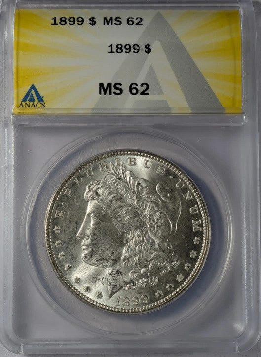 1899 Morgan Silver Dollar ANACS MS-62