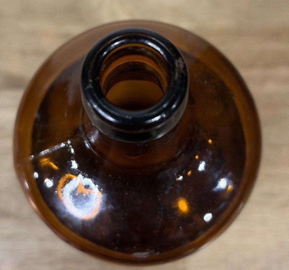 Antique Sanford’s Inks & Library Paste One Quart Bottle Embossed Amber 9.5”x3.5”