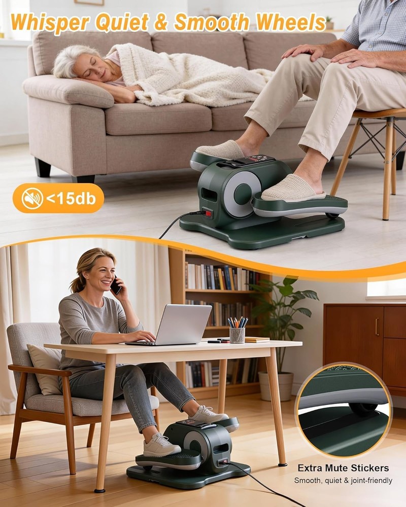Upgraded Under Desk Elliptical 12 Speeds Forward & Reverse Manual & Auto Mode...